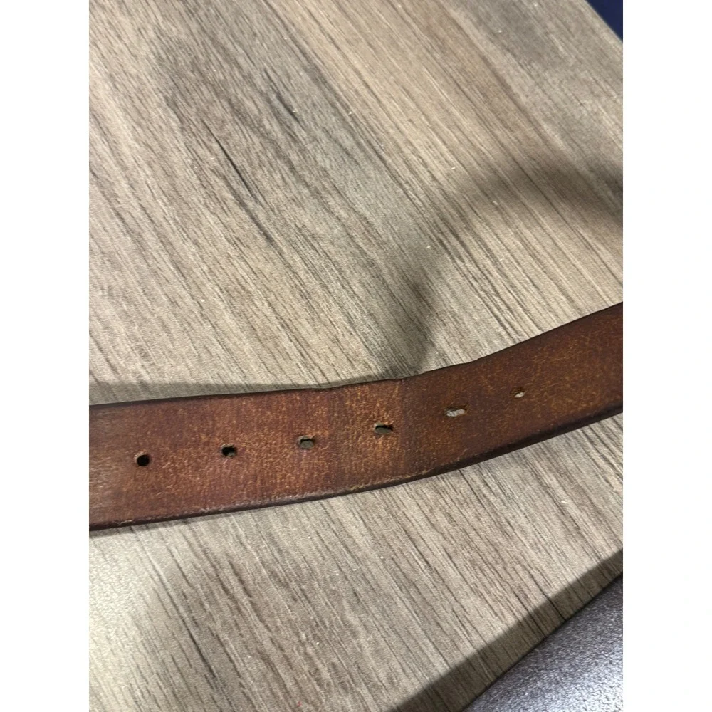 WGGH Full Grain Leather Belt 40 Inches Brown Mens Silver Buckle Work Casual‎